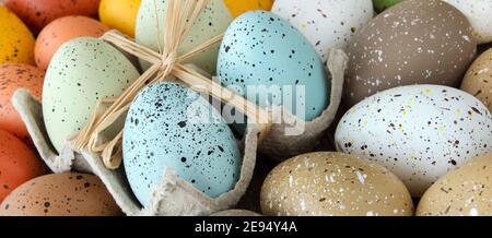 Uova di Pasqua decorazione primo piano Foto Stock