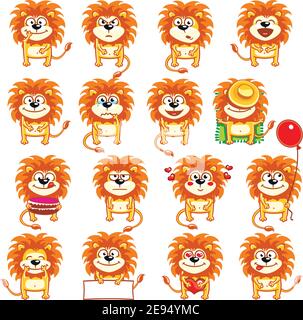 leoni sorridenti Illustrazione Vettoriale