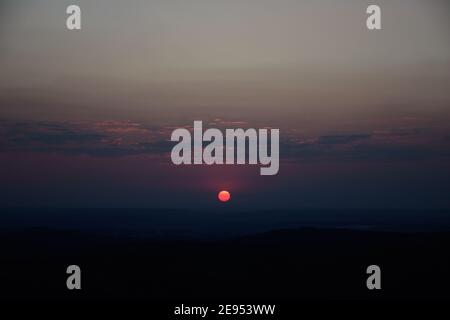 Tramonto sull'Alb Svevo in Germania Foto Stock