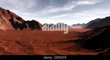 Fantasy deserto paesaggio. illustrazione 3d Foto Stock