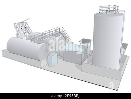 cisterns illustrazione vettoriale isolata su sfondo bianco Illustrazione Vettoriale