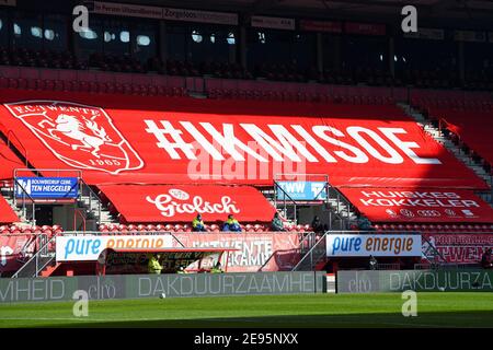 ENSCHEDE, PAESI BASSI - GENNAIO 31: Tifosi ikmisoe del FC Twente durante la partita olandese di Eredivisie tra il FC Twente e il SC Heerenveen a Grolsch Ves Foto Stock