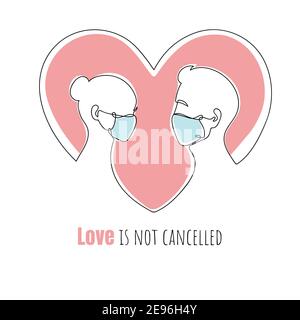 Nuovo disegno continuo normale di San Valentino a una riga Illustrazione Vettoriale