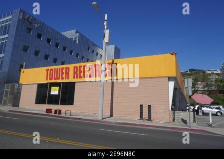 West Hollywood, California, USA 2 febbraio 2020 UNA visione generale dell'atmosfera della Tower Records su Sunset Blvd il 2 febbraio 2021 a West Hollywood, California, USA. Foto di Barry King/Alamy Stock foto Foto Stock