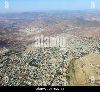 Vista aerea nel nord dell'Etiopia. Foto Stock