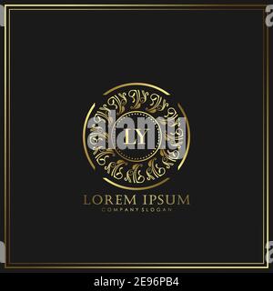 LY Initial Letter Luxury Logo template in Vector per Ristorante, Royalty, Boutique, Cafe, Hotel, Araldico, Gioielli, Moda e altri illustrat vettoriali Illustrazione Vettoriale