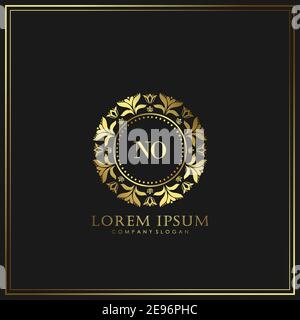 NESSUN modello iniziale di logo Letter Luxury in Vector per Ristorante, Royalty, Boutique, Cafe, Hotel, Araldico, Gioielli, Moda e altri illustrat vettoriali Illustrazione Vettoriale