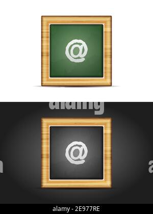 Firma e-mail sul set di lavagna. Illustrazione del vettore. Illustrazione Vettoriale