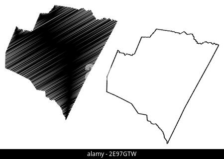 Franklin County, North Carolina state (contea degli Stati Uniti, Stati Uniti d'America, Stati Uniti, Stati Uniti, Stati Uniti), illustrazione vettoriale mappa, schizzo scribbling Franklin mappa Illustrazione Vettoriale