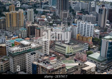 Veduta aerea di Dar es Salaam capitale della Tanzania in Africa Foto Stock