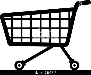 Astratto carrello della spesa su ruote da supermercato - illustrazione Vector Illustrazione Vettoriale