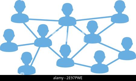 concetto di connessione delle persone di rete sociale o concetto di lavoro di squadra illustrazione vettoriale isolata. Illustrazione Vettoriale