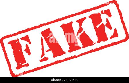 falso timbro di gomma grunge su bianco, illustrazione vettoriale. Illustrazione Vettoriale