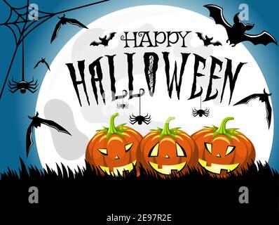 Halloween carta sfondo grafica disegno vettoriale illustrazione Illustrazione Vettoriale