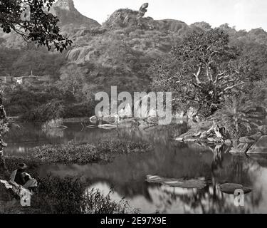 Foto della fine del XIX secolo - Lago, Monte Abu, Aravalli Range, India Foto Stock