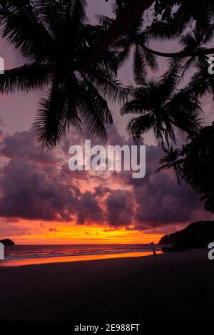 Tramonto, Manuel Antonio Beach, Costa Rica Foto Stock