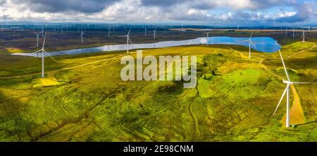 Whitelees Wind Farm, Eaglesham Moor, Glasgow, Scozia, Regno Unito Foto Stock