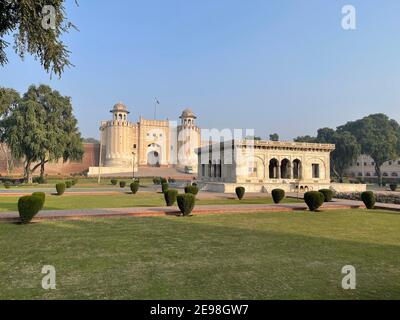Lahore Shahi Fort e moschea Foto Stock