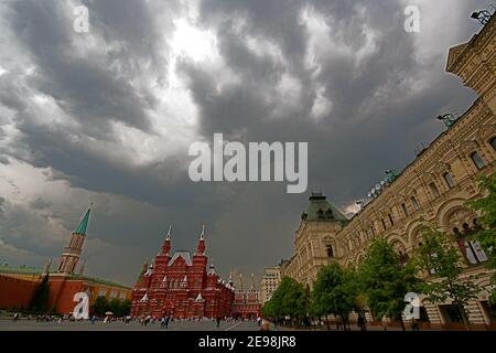 Una vista generale della Piazza Rossa a Mosca, Russia Foto Stock