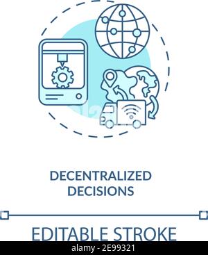 Icona del concetto di decisioni decentralizzate Illustrazione Vettoriale