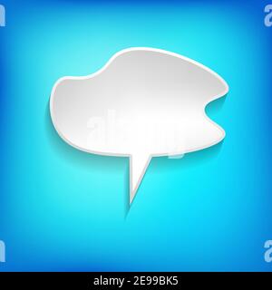 Fumetto vettoriale fumetto bolla su sfondo a colori. Striscione colorato isolato, carta vuota. Illustrazione piatta di Cartoon per la chat. Cornice modello. Mano Illustrazione Vettoriale