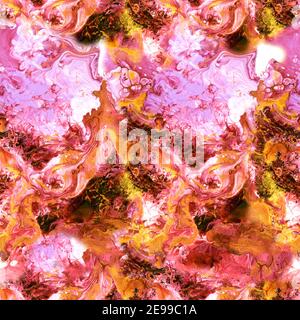 Rosa con marmo oro astratto dipinto a mano senza cuciture. Texture raster per invito, banner, sfondo o altro design. Foto Stock