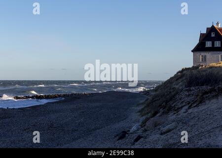 Gammel Skagen, North-Beach, Solnedgangskiosken Foto Stock