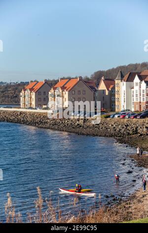 La spiaggia di Saint Davids Bay a Dalgety Bay Foto Stock