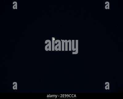 Giove con le sue lune Foto Stock