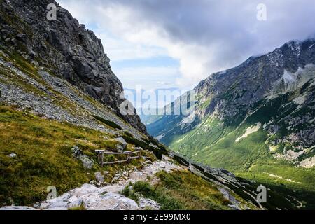 Il sentiero escursionistico per Rysy negli alti Tatra slovacchi (Vysoke Tatry) Foto Stock