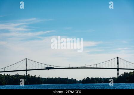 Thousand Islands Bridge Silhouette Foto Stock