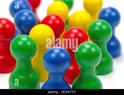 Gioca a personaggi per vari giochi da tavolo Foto Stock