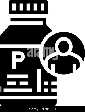 illustrazione del vettore dell'icona glifo dei probiotici dei contenitori Illustrazione Vettoriale