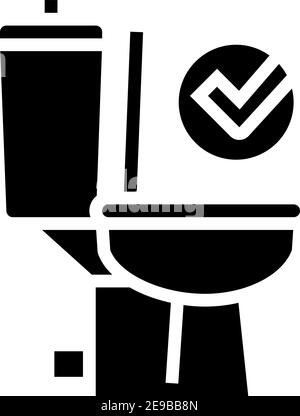buon movimento dell'intestino, illustrazione vettoriale dell'icona del glifo della toilette Illustrazione Vettoriale