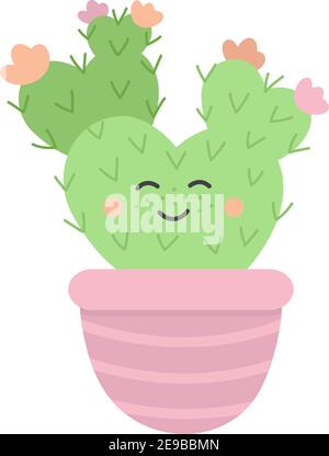 Simpatica illustrazione vettoriale del cactus Illustrazione Vettoriale