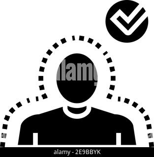illustrazione di un vettore di icona glifo umano sano Illustrazione Vettoriale