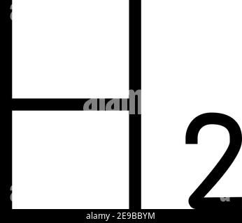 illustrazione del vettore dell'icona di idrogeno glifo dell'elemento chimico Illustrazione Vettoriale