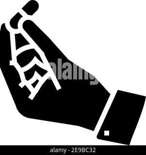 illustrazione del vettore dell'icona glifo del farmaco dei probiotici che tengono la mano Illustrazione Vettoriale