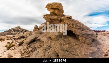 Sandstone Rock Formation and Silica Dome, Valley of Fire state Park, Nevada, USA Foto Stock