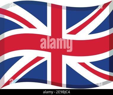 Illustrazione vettoriale dell'emoticon della bandiera britannica Illustrazione Vettoriale