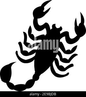 Illustrazione vettoriale dell'emoticon della silhouette di uno scorpione Illustrazione Vettoriale