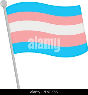 Immagine vettoriale dell'emoticon con flag transgender Illustrazione Vettoriale