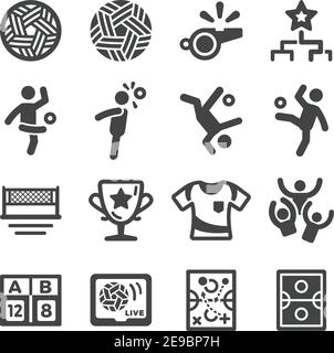 sepak takraw sport e ricreazione insieme di icone, vettore e illustrazione Illustrazione Vettoriale