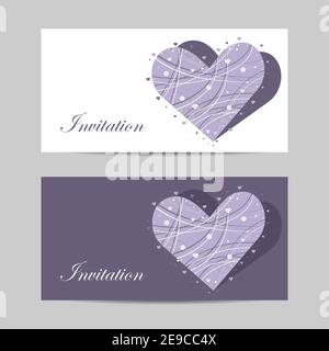 Set di striscioni orizzontali con cuore bauliul Illustrazione Vettoriale