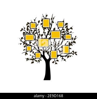 Frame tree famiglia vintage, stampa naturale. Illustrazione vettoriale Illustrazione Vettoriale