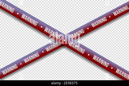Linee rosse e bianche del nastro barriera. La protezione per palo protegge contro la mancanza di input. Barricata rossa e bianca su sfondo trasparente. Realistico Illustrazione Vettoriale