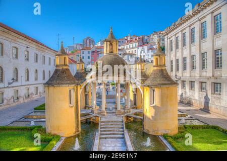 Vista sulla splendida Jardim da Manga a Coimbra, Portogallo Foto Stock