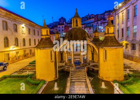 Vista al tramonto sulla splendida Jardim da Manga a Coimbra, Portogallo Foto Stock