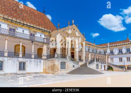 Vista dell'università di Coimbra in Portogallo Foto Stock