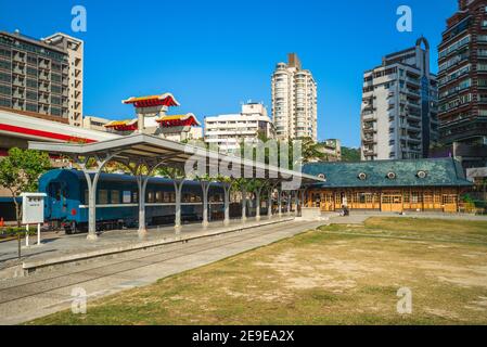 Stazione storica di XinBeitou a Taipei, Taiwan. Traduzione: XinBeitou. Foto Stock